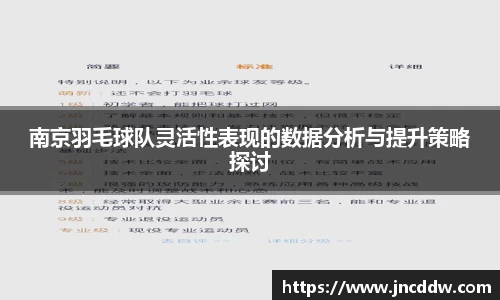 南京羽毛球队灵活性表现的数据分析与提升策略探讨