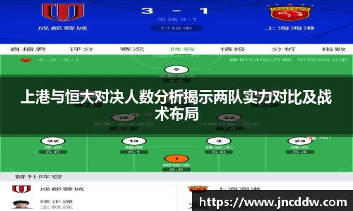 上港与恒大对决人数分析揭示两队实力对比及战术布局